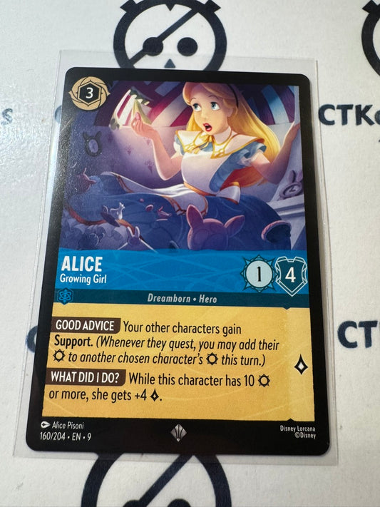 Disney Lorcana Fabled NON-FOIL  160/204 Alice - Growing Girl SR