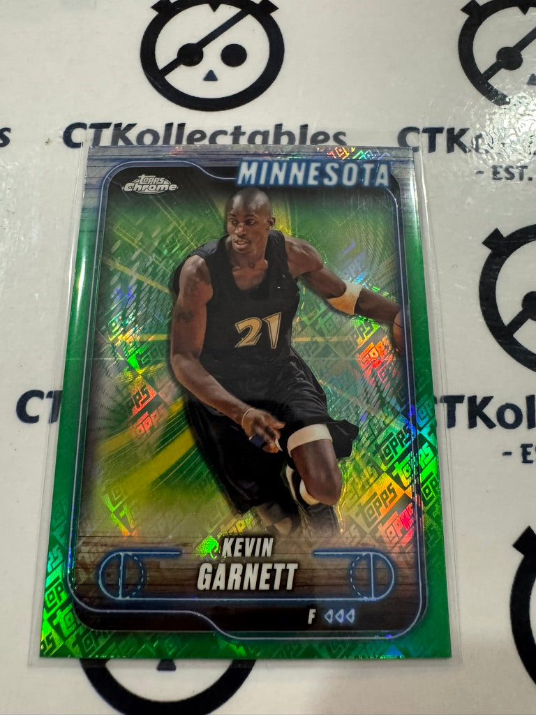 2024/25 Topps NBA Chrome Kevin Garnett Green Logo Refractor #44 Timverwolves