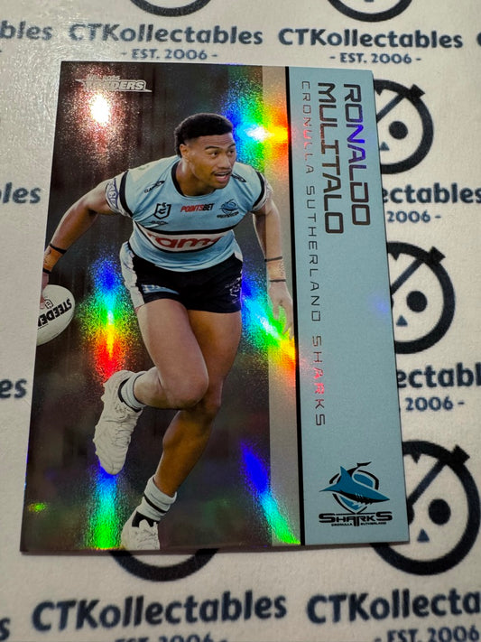 2025 NRL Traders Silver Parallel PS 0034 RONALDO MULITALO SHARKS