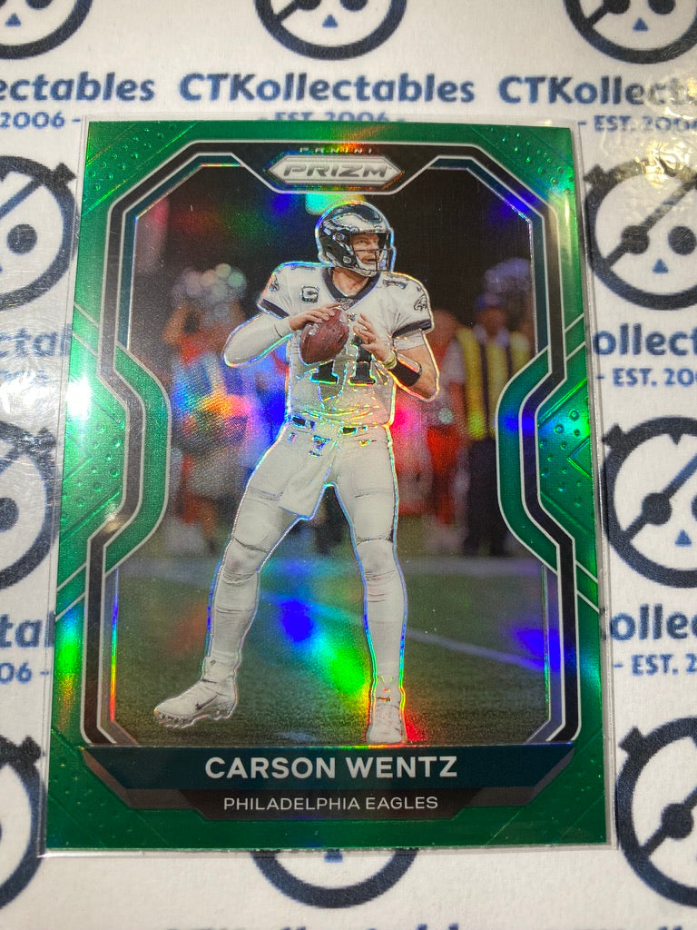 2020 NFL Prizm Carson Wentz Green Prizm #169 Eagles