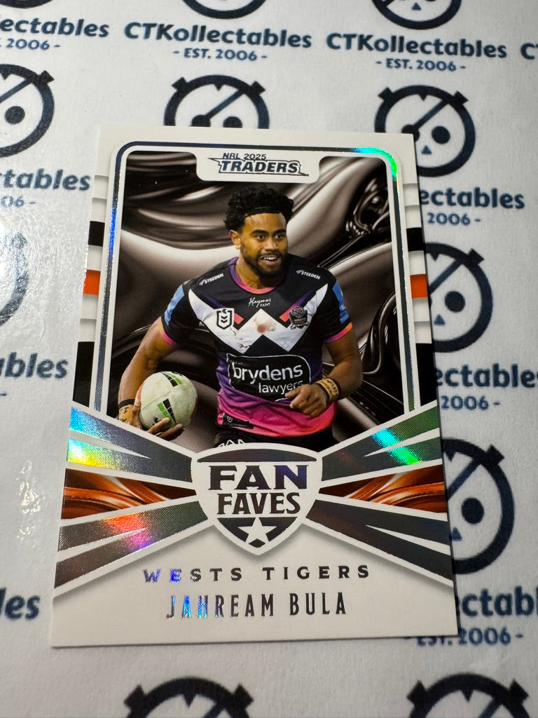2025 NRL Traders Fan Faves FF 49 / 51 WESTS TIGERS JAHREAM BULA