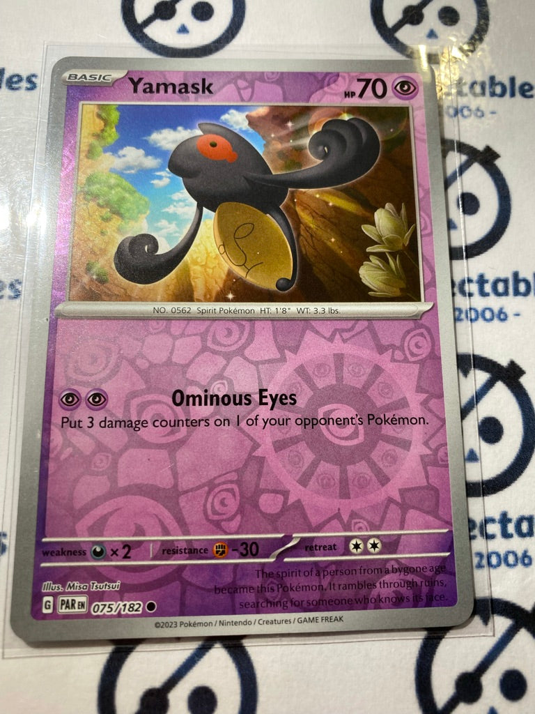 Yamask Reverse Holo #075/182 2023 Scarlet & Violet Paradox Rift Pokémon