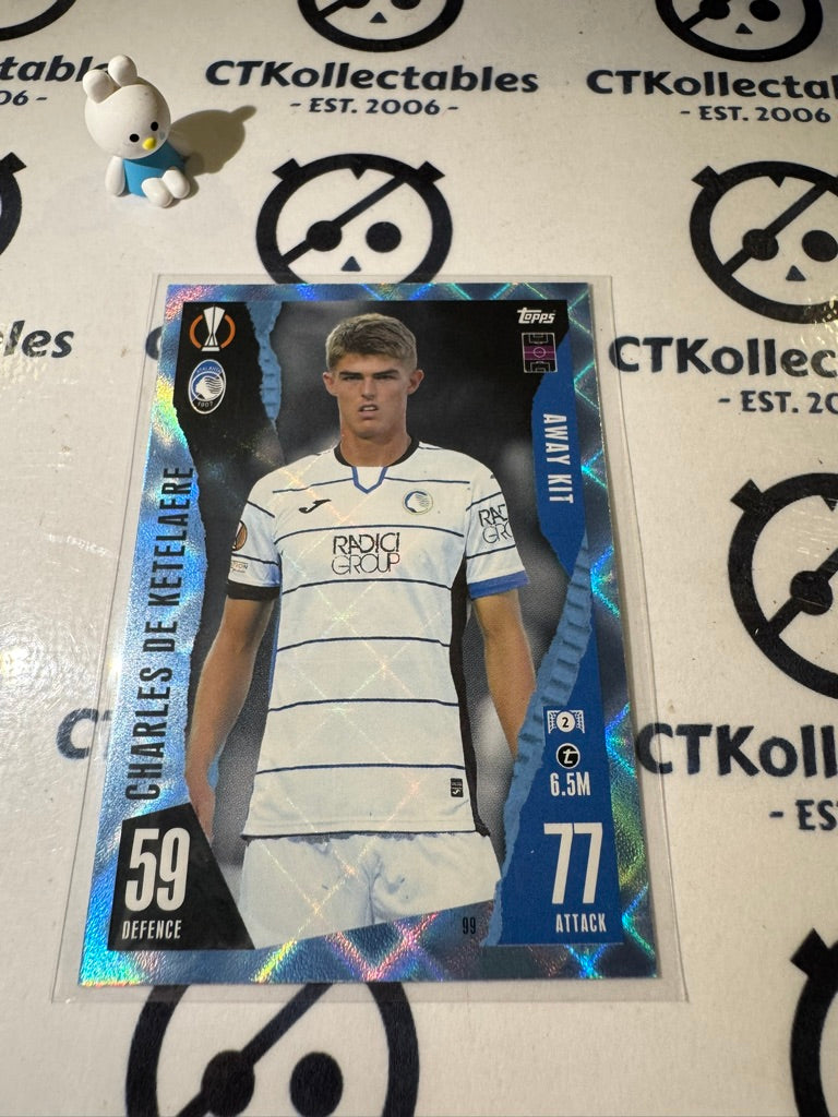 2023-24 TOPPS MATCH ATTAX CHARLES DE KETELAERE CRYSTAL BLUE #99