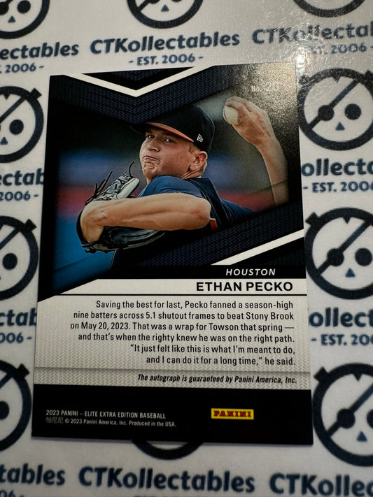 2023 Panini Baseball Elite Extra #20 Ethan Pecko Auto RC Astros
