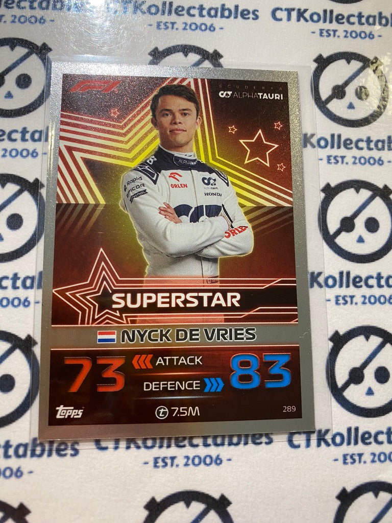 2023 Topps Turbo Attax F1 -Foil Nyck De Vries Superstar #289