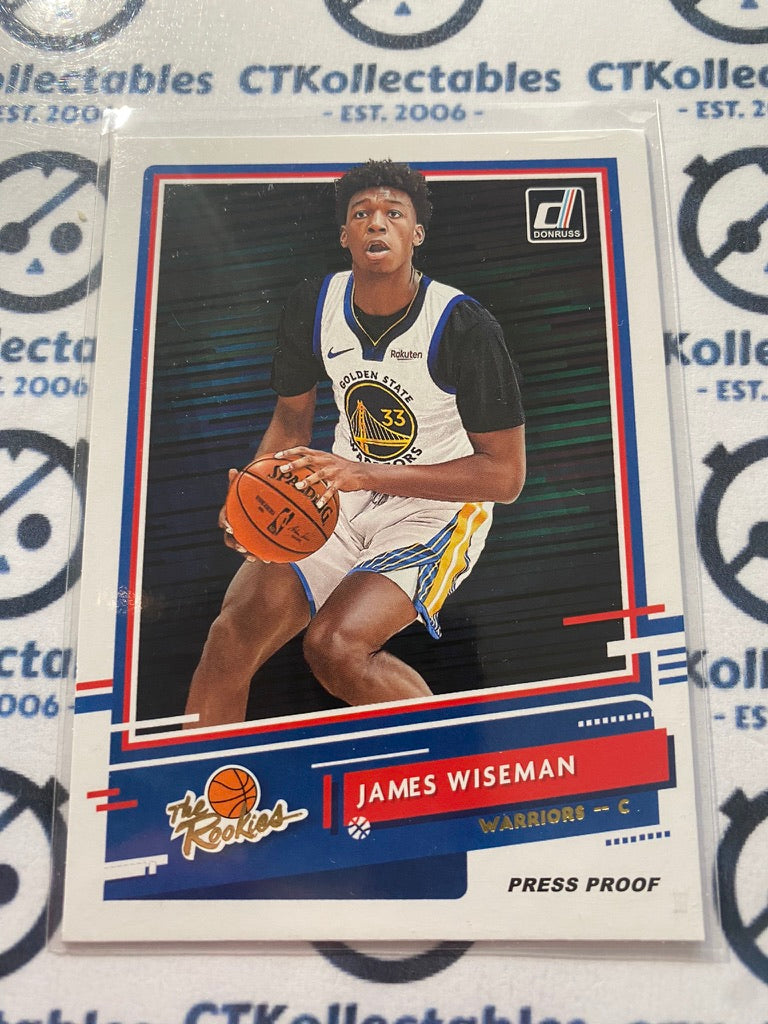2020-21 NBA Donruss James Wiseman The Rookies Press Proof Gold #3 Warriors