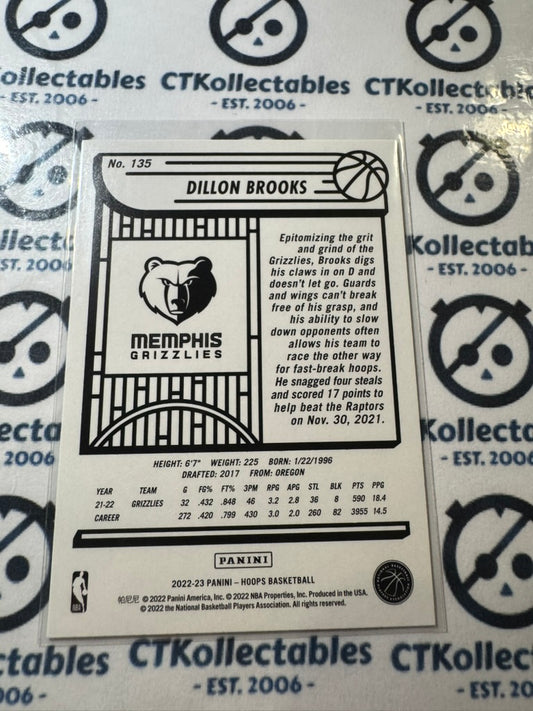 2022-23 NBA Panini Hoops Dillon Brooks Neon Green #135 Memphis