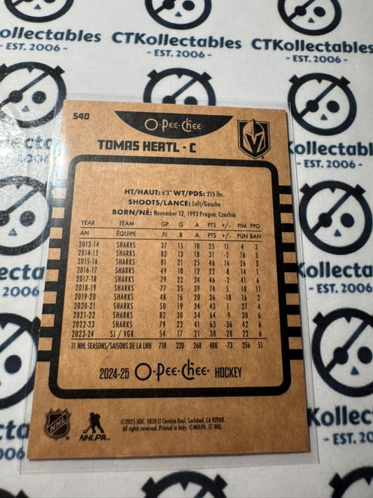 2024-25 O-Pee-Chee Hockey RETRO #540 Tomas Hertl Vegas Golden Knights