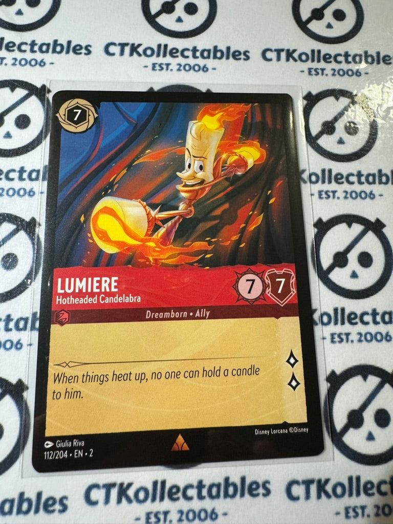 2024 Disney Lorcana Floodborn Non-Foil #112 Lumiere, Hotheaded Candelabra – Rare