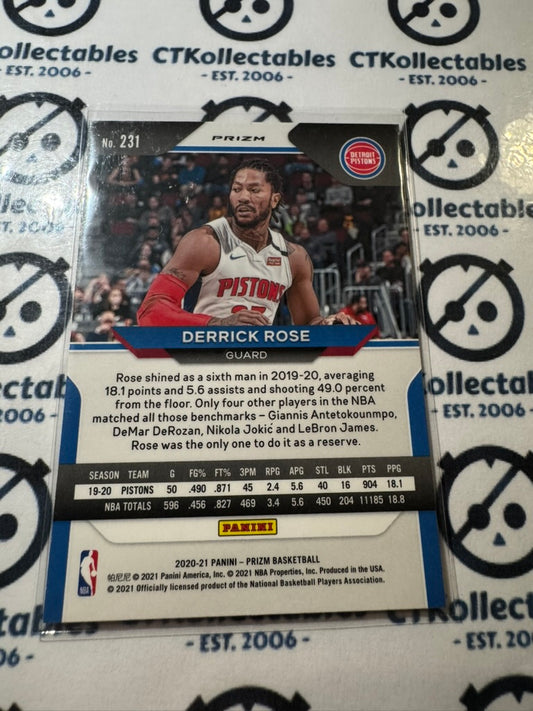 2020-21 NBA Panini Prizm Derrick Rose Red White Blue Prizm #231 Pistons