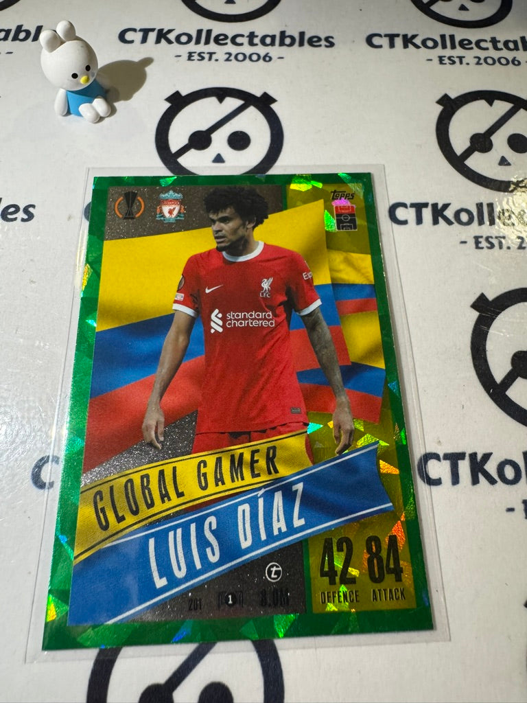 2023-24 TOPPS MATCH ATTAX GLOBAL GAMER LUIS DIAZ EMERALD #201