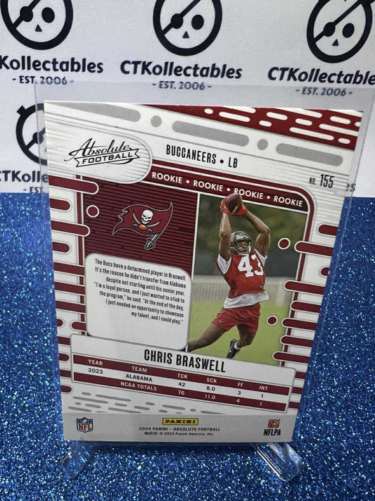 2024 NFL Panini Absolute Rookie RC #155 Chris Braswell Tampa Bay Buccaneers