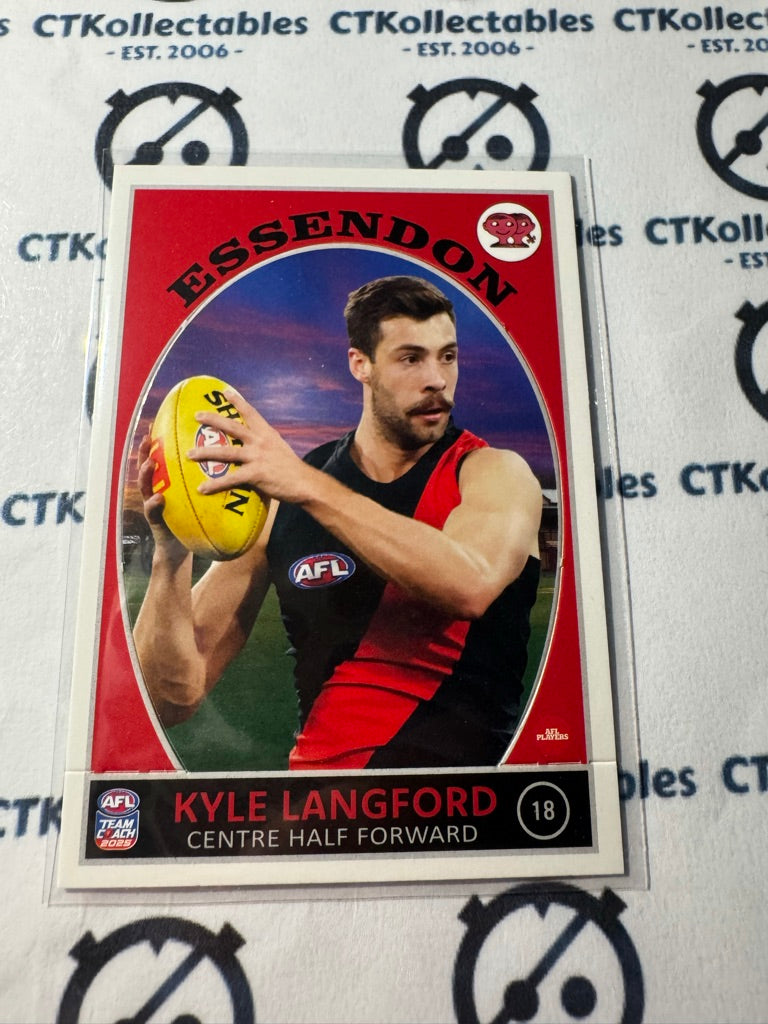 2025 AFL Teamcoach Kyle Langford Scanlens die cut #18 Bombers