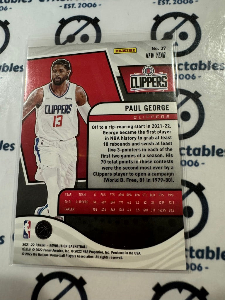 2021-22 NBA Panini Revolution Paul George NEW YEAR ICE Card #37