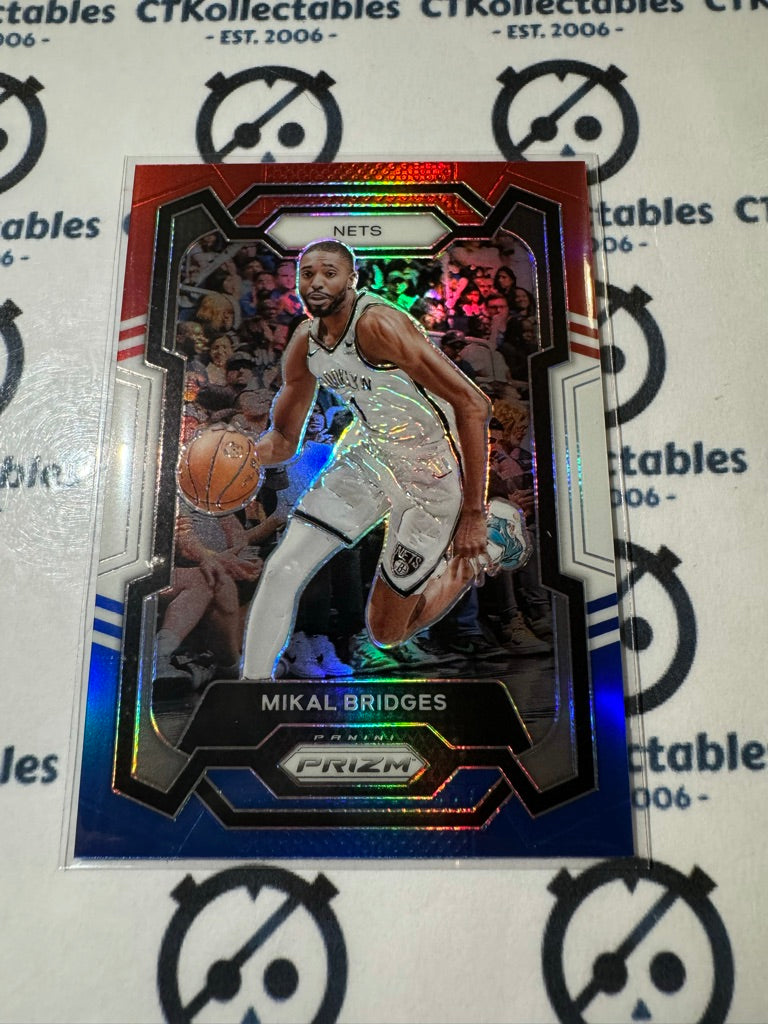 2023-24 NBA Panini Prizm Mikal Bridges Red White Blue Prizm #46 Nets