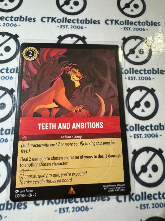 2024 Disney Lorcana Floodborn Non-Foil #130 Teeth and Ambitions – Rare
