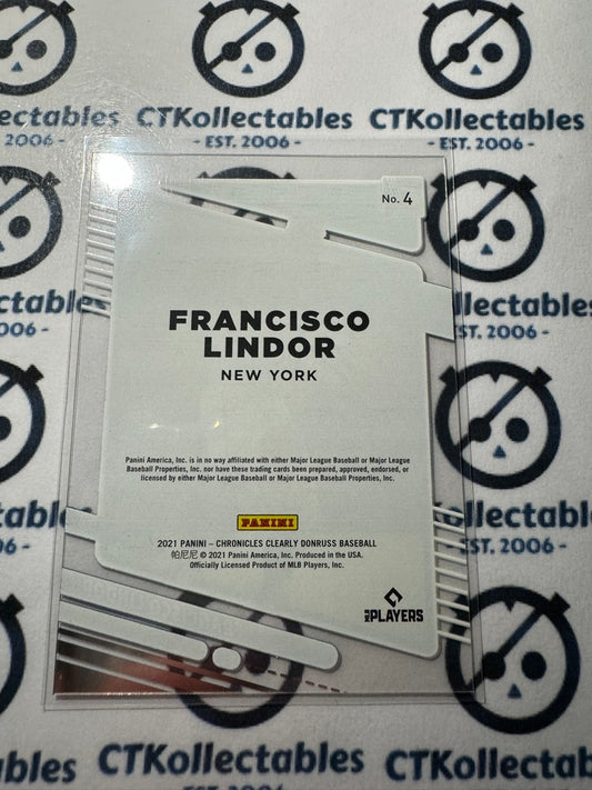 2021 Chronicles MLB Baseball Clearly Donruss Francisco Lindor #4 New York