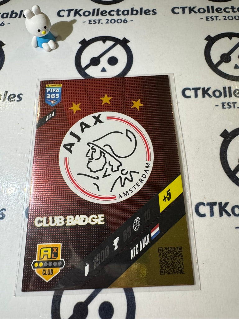 2024 PANINI FIFA 365 CLUB BADGE #AIA4 AFC AJAX SOCCER CARD