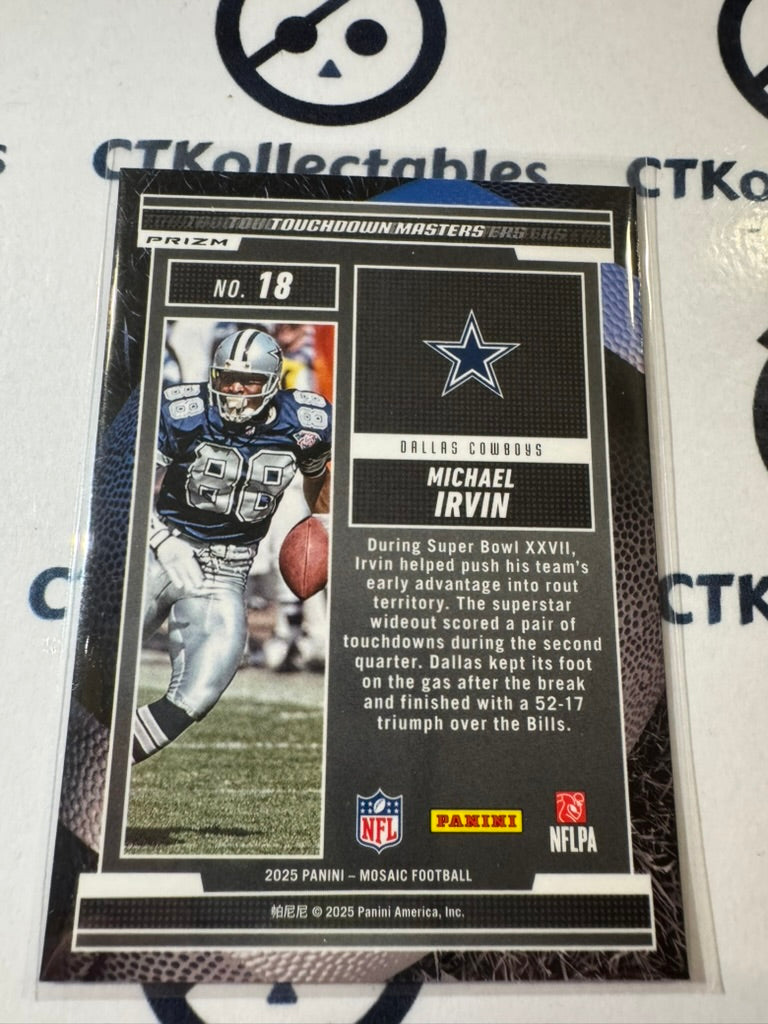 2025 NFL Panini Mosaic Touchdown Masters Green Prizm #18 Michael Irvin Cowboys