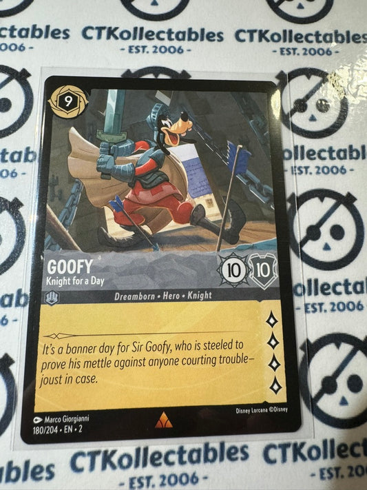 2024 Disney Lorcana Floodborn Non-Foil #180 Goofy, Knight for a Day – Rare