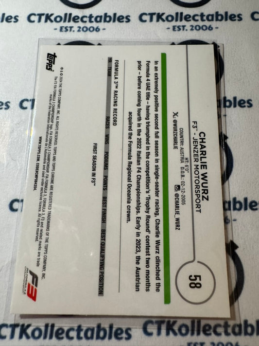 2024 Topps Chrome F1 Future Stars Charlie Wurz #58 F3