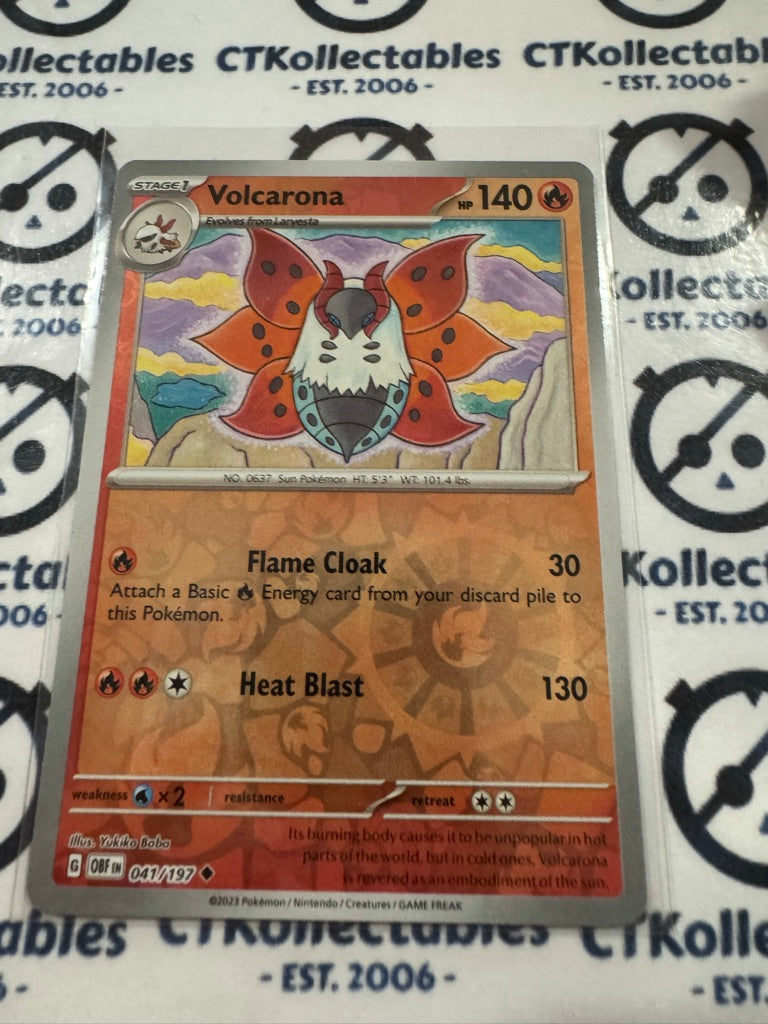 Volcarona Reverse Holo #041/197 2023 Obsidian Flames Pokemon Card