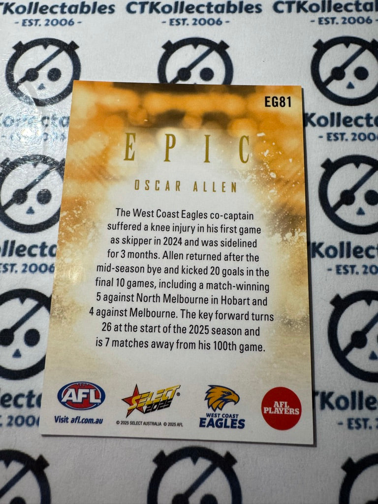 2025 AFL Footy Stars Luminous EPIC GOLD Oscar Allen #08/75 LOW ##