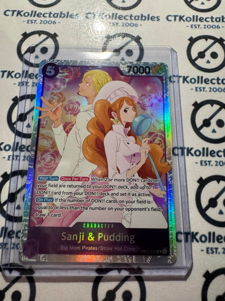 One Piece TCG Sanji & Pudding EB02-035 SR Anime 25th Collection