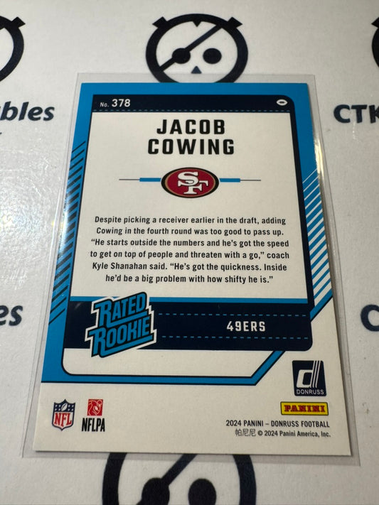 2024 NFL Panini Donruss Red Press Proof Rated rookie #378 Jacob Cowing 49ers