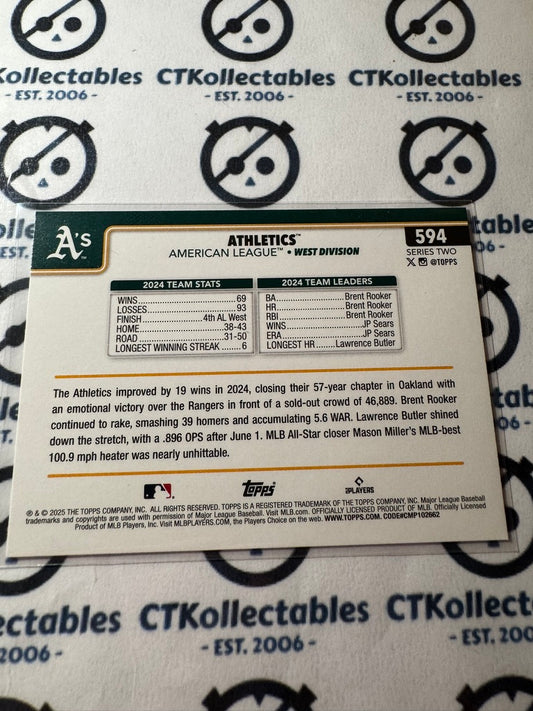 2025 Topps Series 2 Baseball Athletics Team Card #594