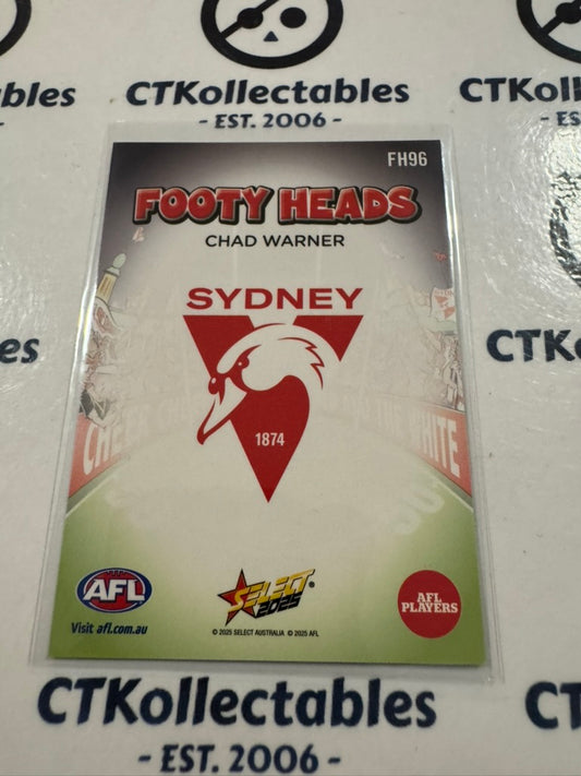 2025 AFL Footy Stars Footy Heads Chad Warner FH96 Swans