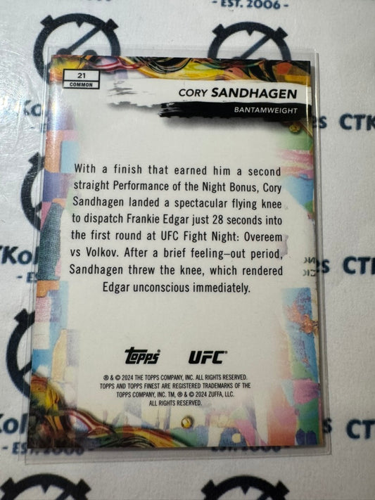 2024 UFC Topps Finest Cory Sandhagen #50/75 Gold Refractor #21 Bantmweight