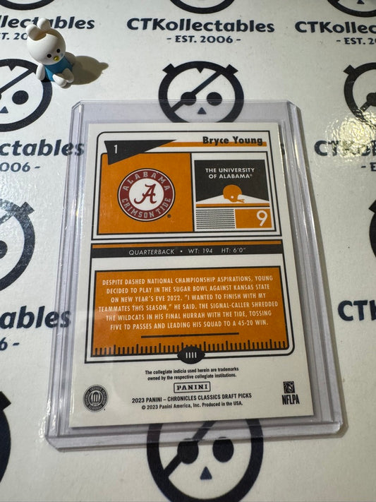 2023 NFL Panini Chronicles Draft Picks Classics Bryce Young Silver #1 Alabama