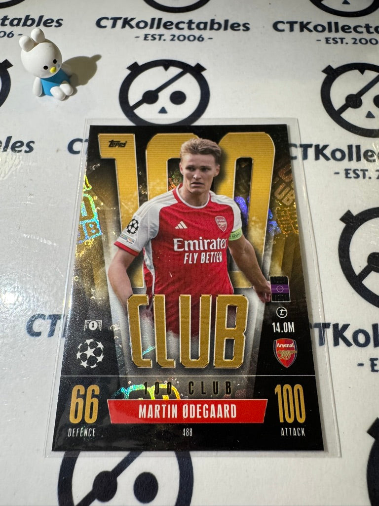 2023-24 TOPPS MATCH ATTAX MARTIN ODEGAARD 100 CLUB #488