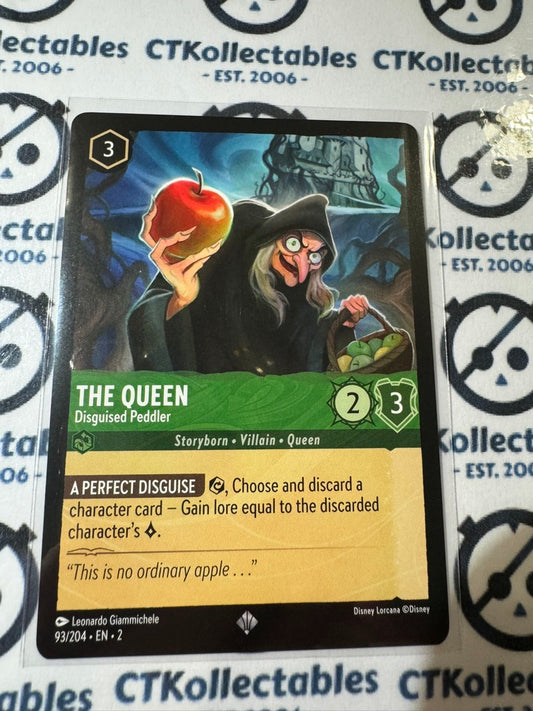 2024 Disney Lorcana Floodborn Non-Foil #93 The Queen, Disguised Peddler – Super