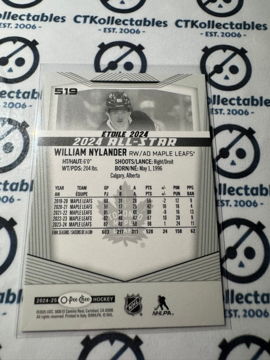2024-25 O-Pee-Chee Hockey ALL STAR #519 William Nylander Toronto Maple Leafs