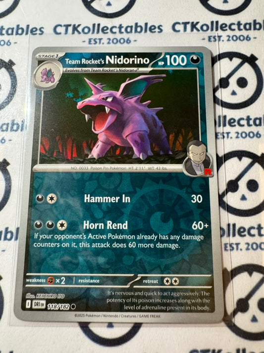 Rocket's Nidorino Scarlet & Violet Destined Rivals #118/182 Reverse Holo Pokemon