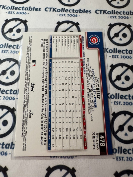 2025 Topps Series 2 Baseball #478 Jack Neely Rookie Chicago Cubs RC