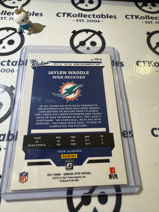 2021 PANINI NFL DONRUSS OPTIC JAYLEN WADDLE THE ROOKIES # TR- 8 DOLPHINS