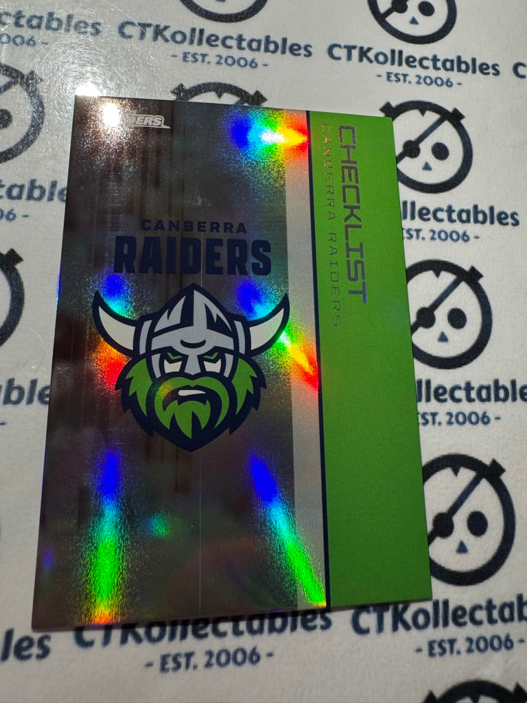 2025 NRL Traders Silver Parallel PS 010 RAIDERS CHECKLIST