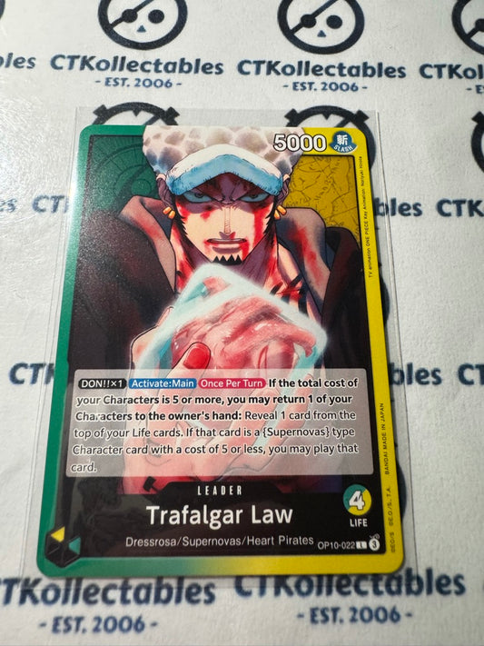 One Piece TCG Trafalgar Law Leader Card OP10-022 L Royal Blood NM/M