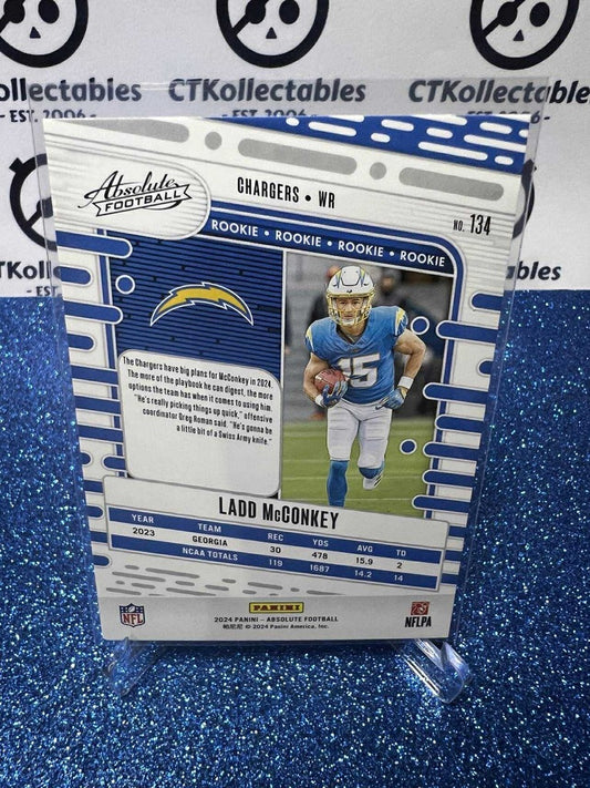 2024 NFL Panini Absolute Rookie RC #134 Ladd McConkey Los Angeles Chargers
