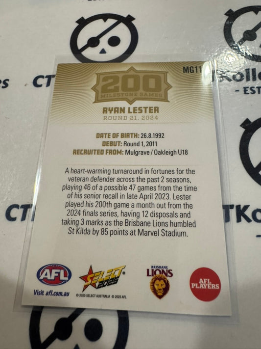 2025 AFL Footy Stars Milestone Ryan Lester MG11 Lions