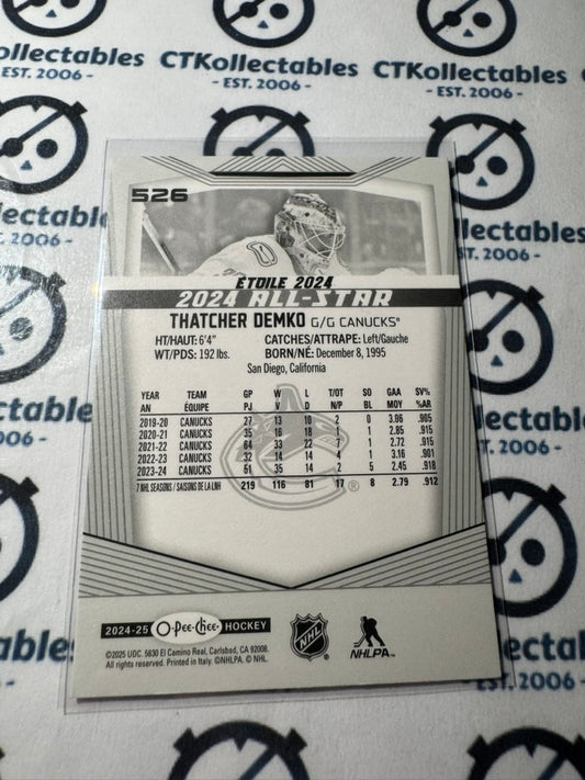 2024-25 O-Pee-Chee Hockey ALL STAR #526 Thatcher Demko Vancouver Canucks