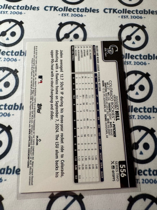 2025 Topps Series 2 Baseball Rookie Card #556 Jaden Hill Colorado Rockies RC