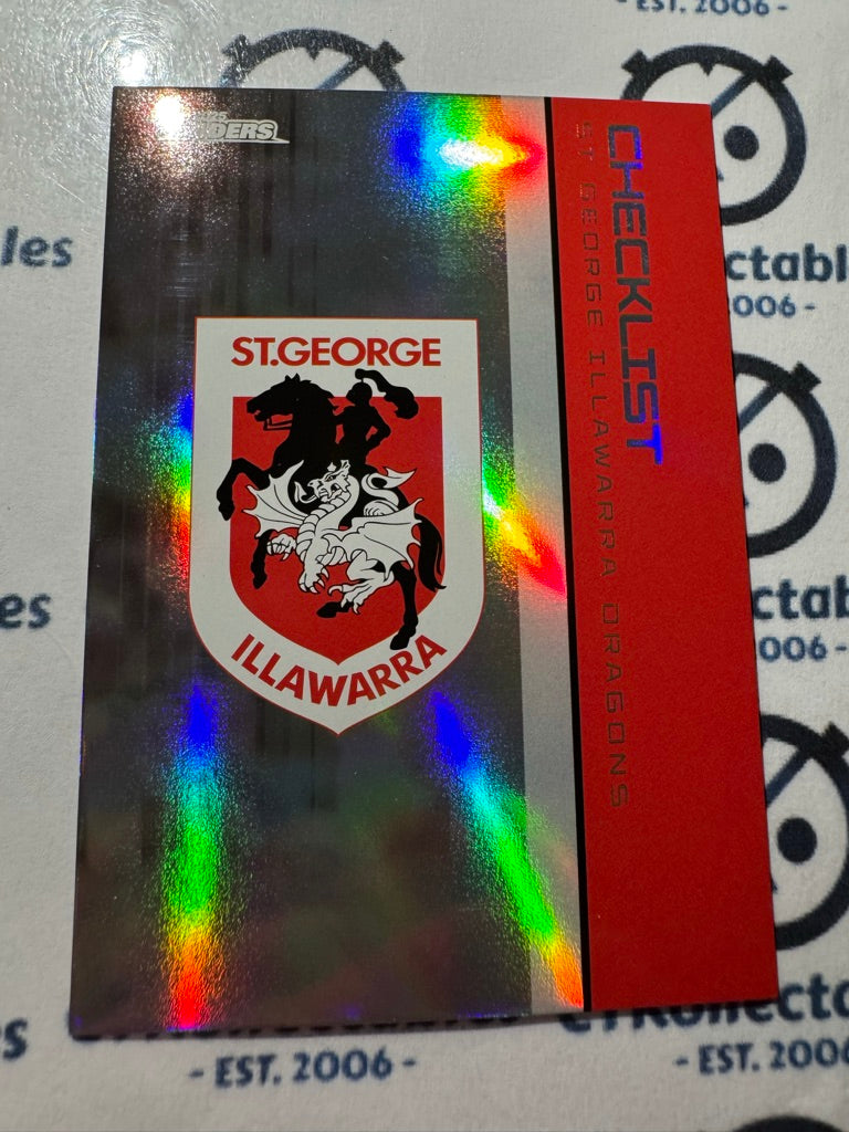 2025 NRL Traders Silver Parallel PS 118 DRAGONS CHECKLIST