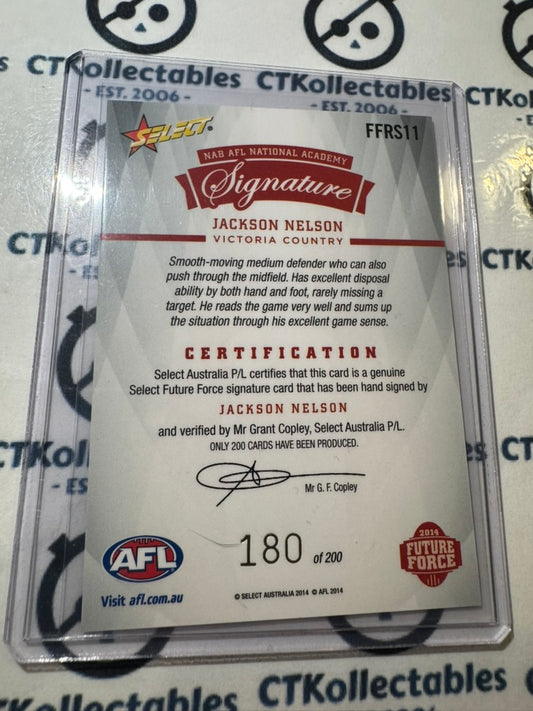 2014 Select AFL Future Force Jackson Nelson Red Signature #180/200 Eagles