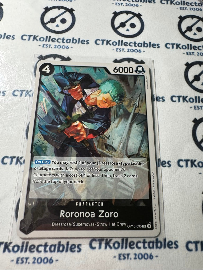 One Piece TCG Roronoa Zoro FOIL Card OP10-095 R Royal Blood NM/M