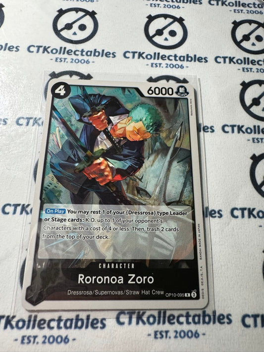 One Piece TCG Roronoa Zoro FOIL Card OP10-095 R Royal Blood NM/M