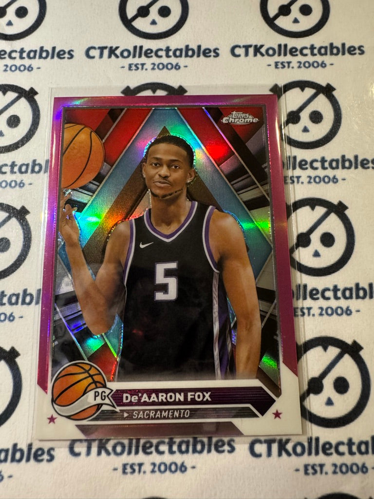 2023/24 Topps NBA Chrome DeAaron Fox Pink Refractor #117